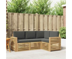 Sofų komplektai 4 pcs Balta ir antracito 191 x 132,5 x 73 cm