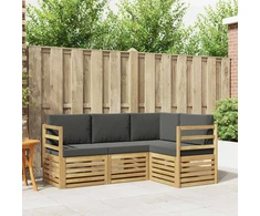 Sofų komplektai 4 pcs Balta ir antracito 185,5 x 126,5 x 73 cm