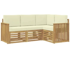 Sofų komplektai 4 pcs Balta ir kreminė 187,5 x 128,5 x 73 cm