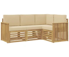 Sofų komplektai 4 pcs Balta ir kreminė 187,5 x 128,5 x 73 cm