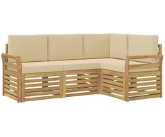 Sofų komplektai 4 pcs Balta ir kreminė 190 x 130,5 x 73 cm