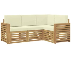 Sofų komplektai 4 pcs Balta ir kreminė 191 x 132,5 x 73 cm