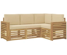 Sofų komplektai 4 pcs Balta ir kreminė 191 x 132,5 x 73 cm