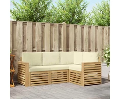 Sofų komplektai 4 pcs Balta ir kreminė 191 x 132,5 x 73 cm