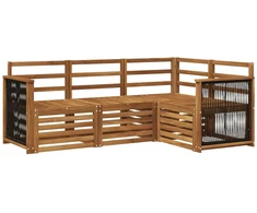 Sofų komplektai 4 pcs Kietos akacijos mediena
