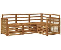 Sofų komplektai 4 pcs Kietos akacijos mediena