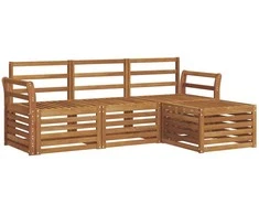 Lauko baldų komplektas Lauko sofos komplektas 4 pcs Natūrali
