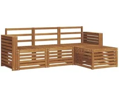 Lauko baldų komplektas Lauko sofos komplektas 4 pcs Natūrali