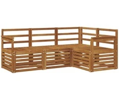 Lauko baldų komplektas Sofų komplektai 4 pcs Natūrali Kietos akacijos mediena