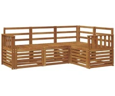 Lauko baldų komplektas Sofų komplektai 4 pcs Natūrali Kietos akacijos mediena