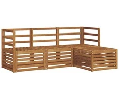 Lauko baldų komplektas Lauko sofos komplektas 4 pcs Natūrali