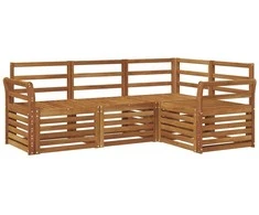 Lauko baldų komplektas Sofų komplektai 4 pcs Natūrali Kietos akacijos mediena