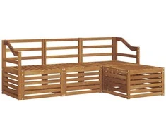 Lauko baldų komplektas Lauko sofos komplektas 4 pcs Natūrali