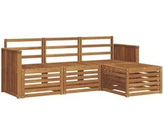 Lauko baldų komplektas Lauko sofos komplektas 4 pcs Natūrali