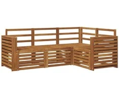 Lauko baldų komplektas Sofų komplektai 4 pcs Natūrali Kietos akacijos mediena