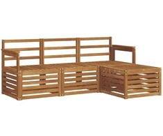 Lauko baldų komplektas Lauko sofos komplektas 4 pcs Natūrali