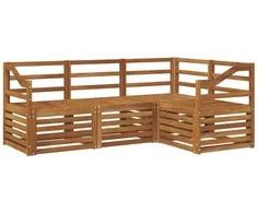 Lauko baldų komplektas Sofų komplektai 4 pcs Natūrali Kietos akacijos mediena