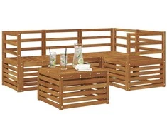 Lauko baldų komplektas Lauko sofos komplektas 5 pcs Natūrali