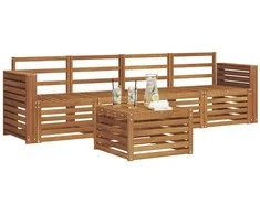 Lauko baldų komplektas Sofų komplektai 5 pcs Natūrali Kietos akacijos mediena