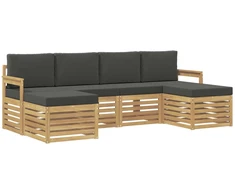 Sofų komplektai 6 pcs Balta ir antracito 249 x 122,5 x 73 cm