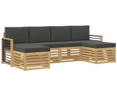 Sofų komplektai 6 pcs Balta ir antracito 249 x 122,5 x 73 cm