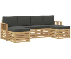 Sofų komplektai 6 pcs Balta ir antracito 249 x 122,5 x 73 cm