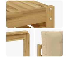 Lauko sofos komplektas 6 vnt. 4 vietos Balta ir kreminė