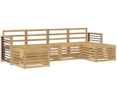 Sofų komplektai 6 pcs Balta Kietos akacijos mediena