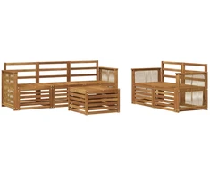 Sofų komplektai 6 pcs Kietos akacijos mediena