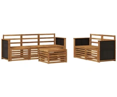 Sofų komplektai 6 pcs Kietos akacijos mediena