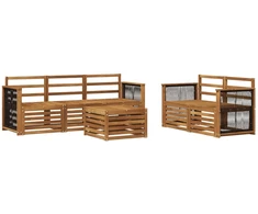 Sofų komplektai 6 pcs Kietos akacijos mediena