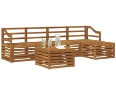 Lauko baldų komplektas Lauko sofos komplektas 6 pcs Natūrali