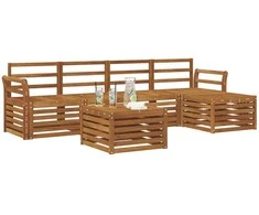 Lauko sofos komplektas 6 pcs Natūrali