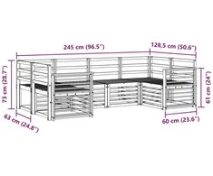 Lauko sofos komplektas 6 vnt. Natūrali