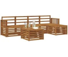 Lauko sofos komplektas 6 pcs Natūrali
