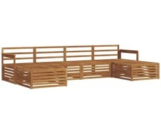 Sofa Sofų komplektai 6 pcs Natūrali Kietos akacijos mediena