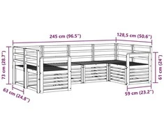 Lauko sofos komplektas 6 vnt. Natūrali