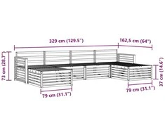 Lauko baldų komplektas Lauko sofos komplektas 6 vnt. Natūrali Kietos akacijos mediena