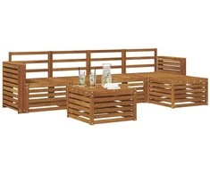 Lauko baldų komplektas Lauko sofos komplektas 6 pcs Natūrali