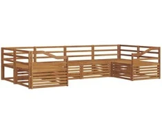Lauko sofos komplektas 6 pcs Natūrali