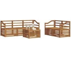 Lauko baldų komplektas Sofų komplektai 6 pcs Natūrali Kietos akacijos mediena