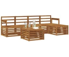 Lauko sofos komplektas 6 pcs Natūrali