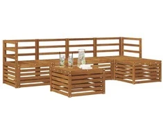 Lauko baldų komplektas Lauko sofos komplektas 6 pcs Natūrali