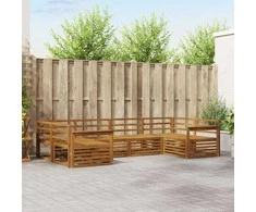Lauko baldų komplektas Lauko sofos komplektas 6 pcs Natūrali