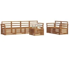 Lauko sofos komplektas 7 pcs Natūrali Kietos akacijos mediena