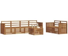Lauko sofos komplektas 7 pcs Natūrali Kietos akacijos mediena