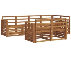 Lauko sofos komplektas 7 pcs Natūrali Poliesteris