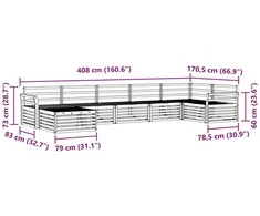 Sofa Lauko sofos komplektas 7 vnt. Natūrali