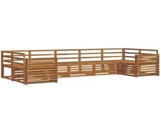 Lauko baldų komplektas Lauko sofos komplektas 7 pcs Natūrali