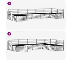 Sofa Lauko sofos komplektas 7 vnt. Natūrali